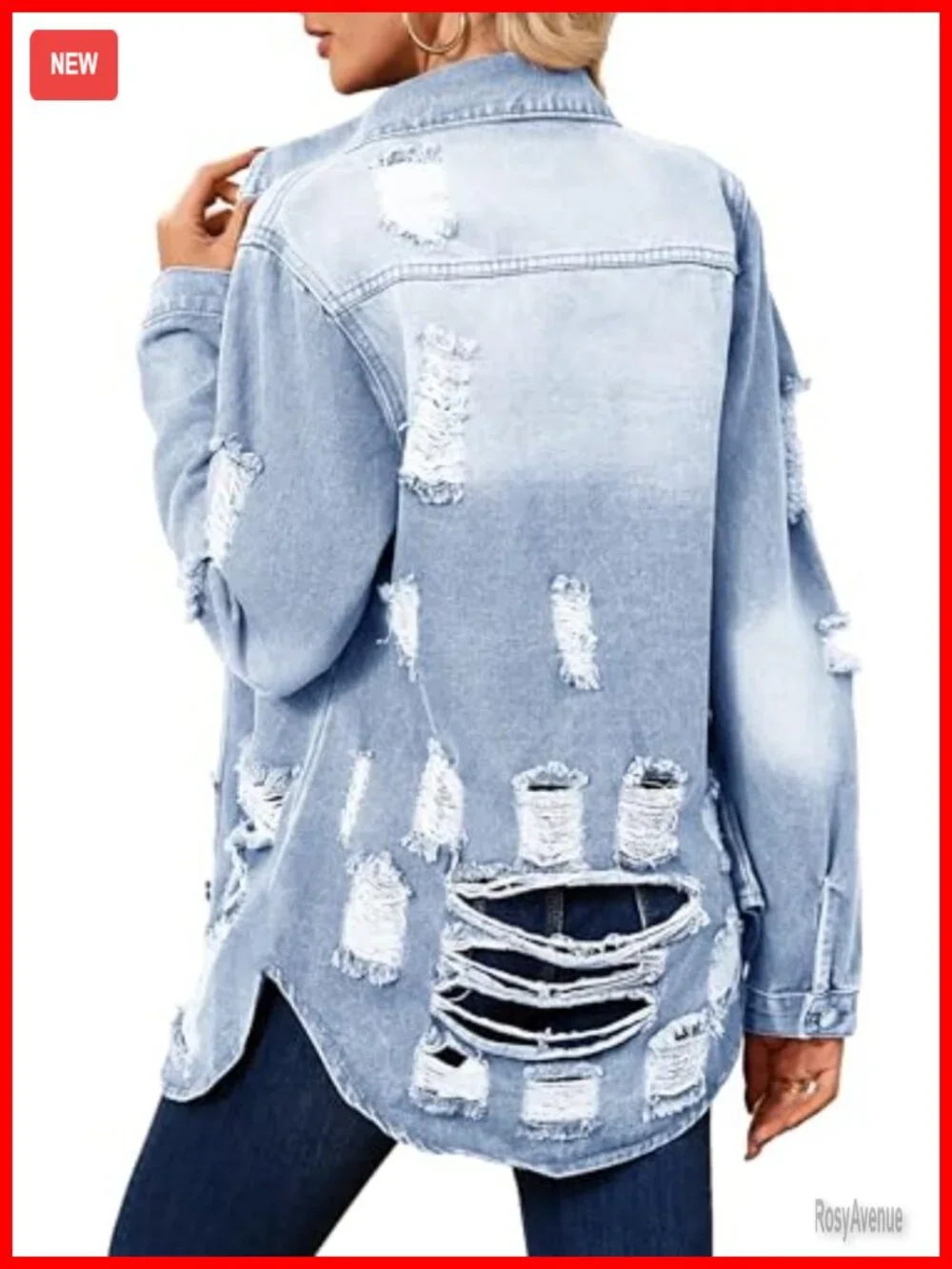 Long Sleeve Classic Trucker Denim Jacket with Pockets